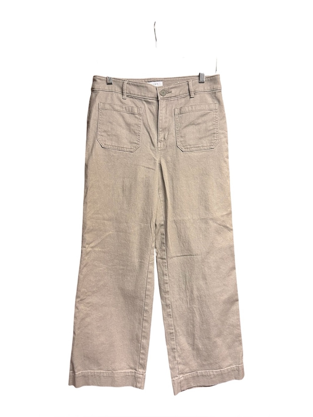 Loft Light Tan Structured Wide Leg Jeans